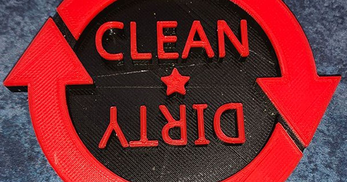 Dishwasher Clean/Dirty Sign / Signal / Flag by mistrmakr Download free STL model