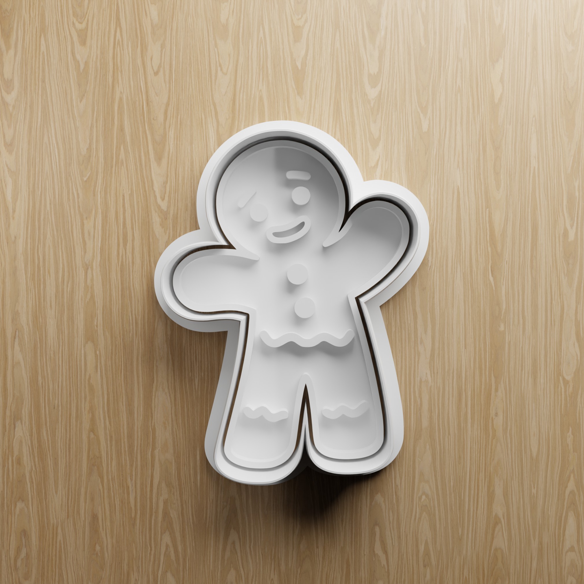 Gingerbread Man Cookie Cutter STL | Christmas Fondant Cutter | 3D Printable Baking File