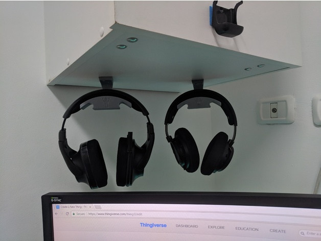 Miniatura 4 do modelo 3D Headphone/Headset stand-holder