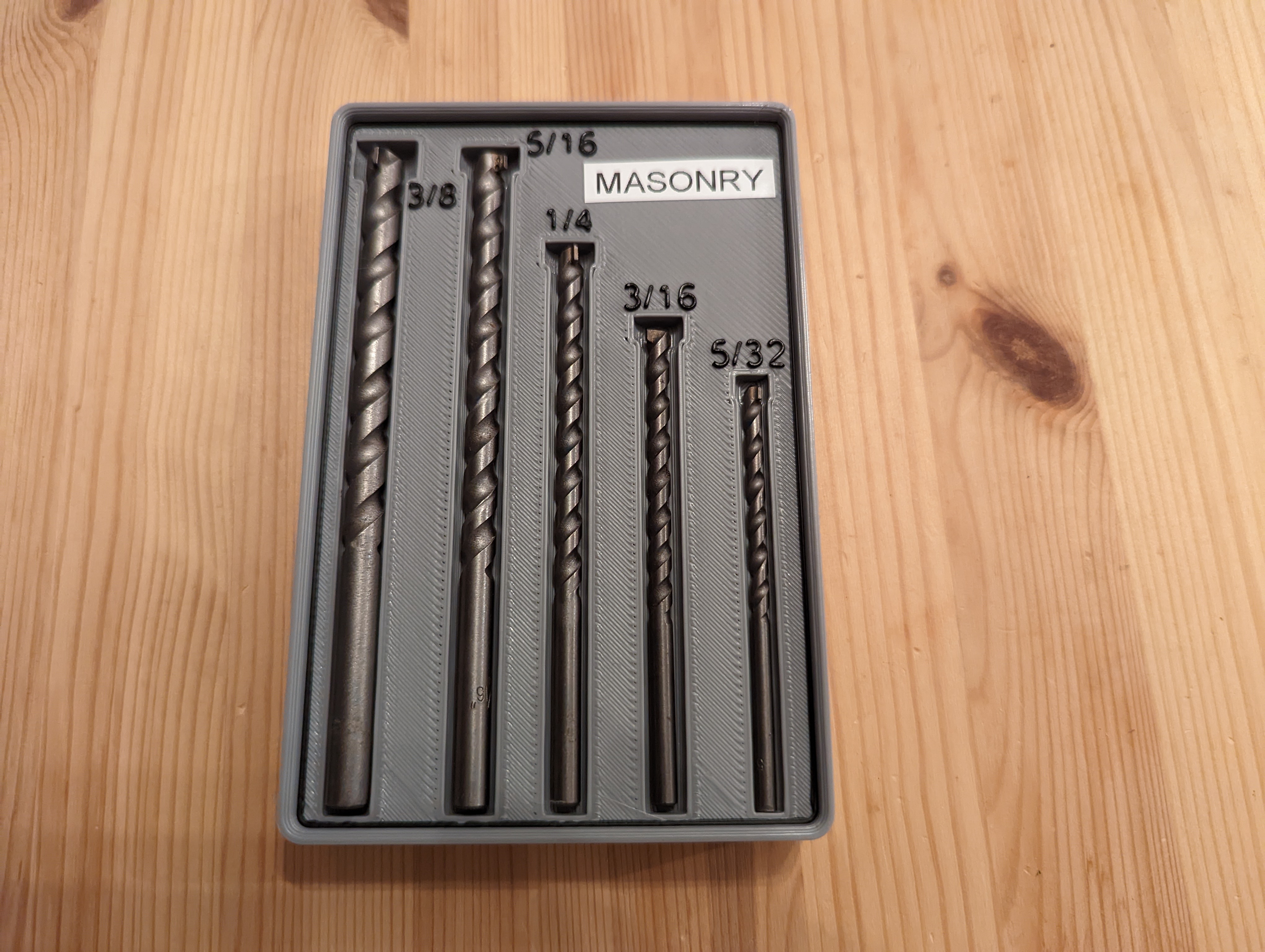 Gridfinity Masonry Bit Holder 3D model thumbnail