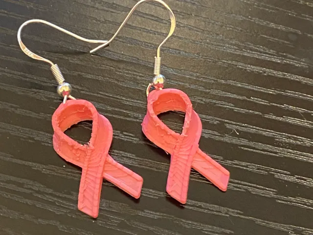 Pink Ribbon Earrings