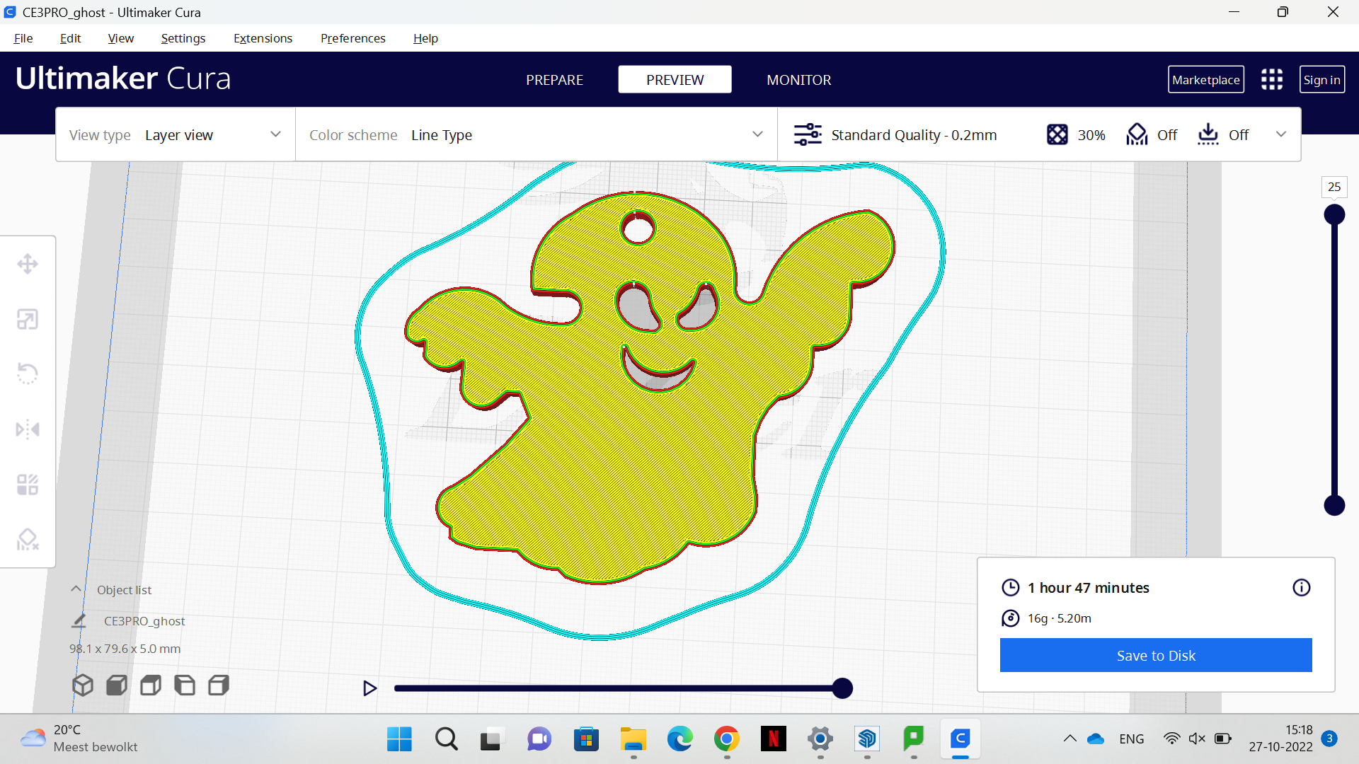 ghost with a hole(diameter 6mm) by martijn geraerts | Download free STL ...