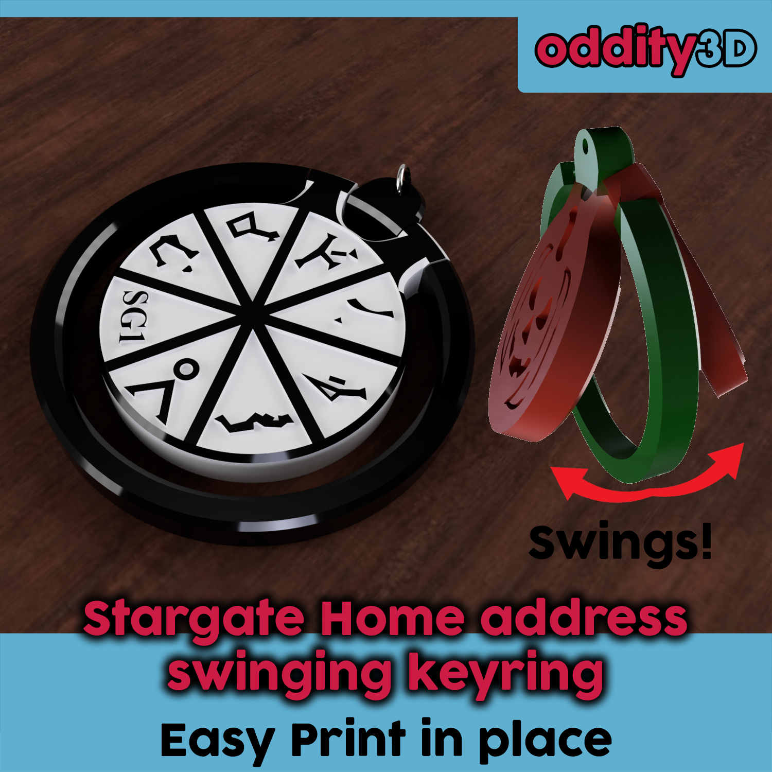 Stargate Home Address Swinging key ring