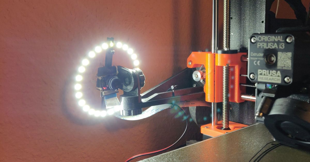 mount for LED ring and camera by Man-X | Download free STL model ...
