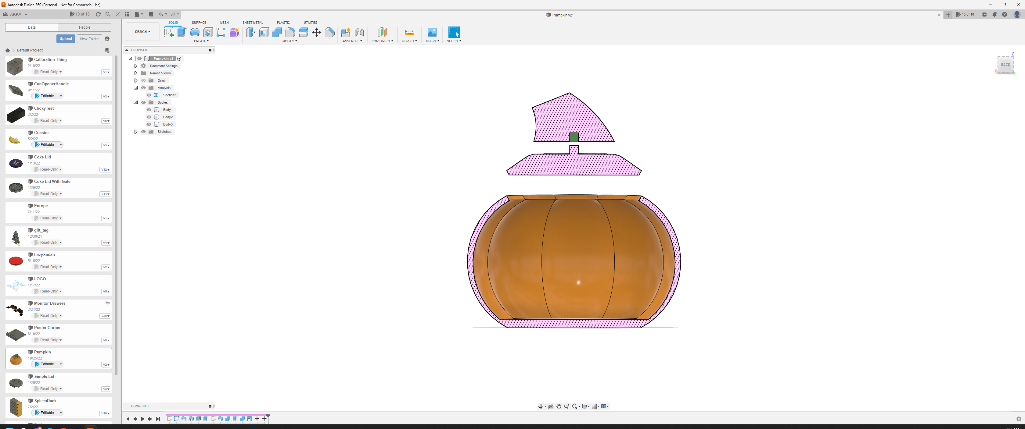 Miniatura 5 do modelo 3D Pumpkin candy box