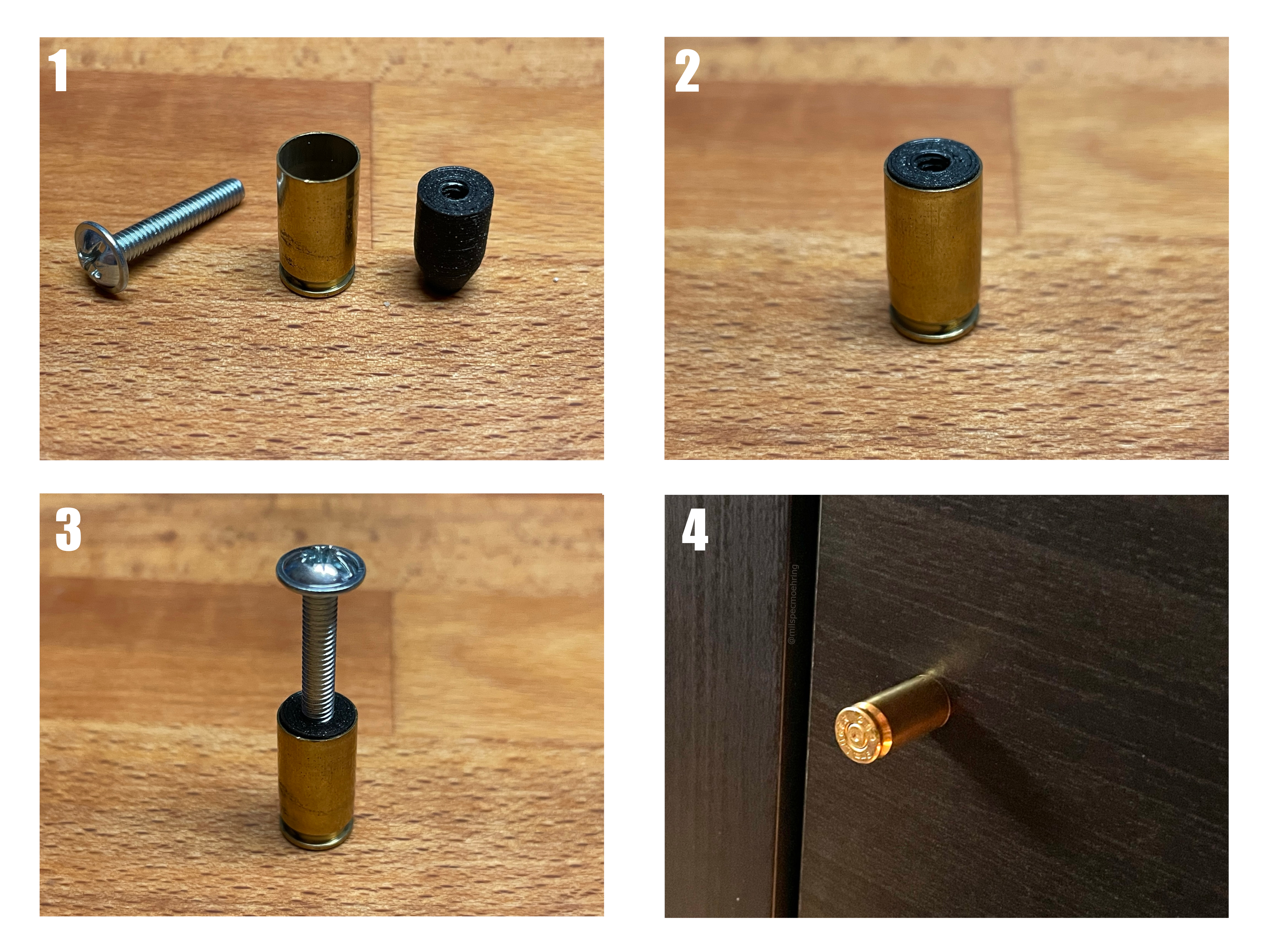 Cartridge Case Cabinet Knob