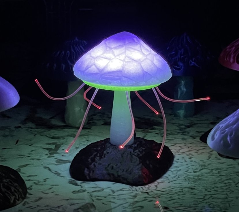 7-Tentacled Fiberoptic Mushroom Lamp - Thingiverse Remix by blueMage ...