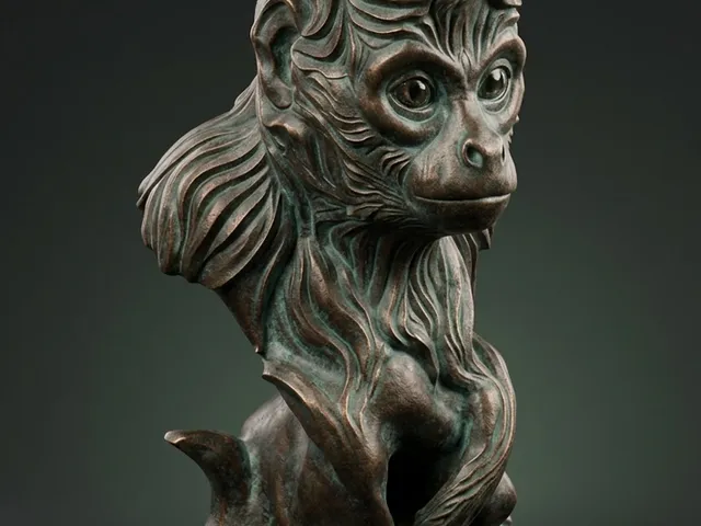 The Wise Primate - Stylized Monkey Bust Sculpture