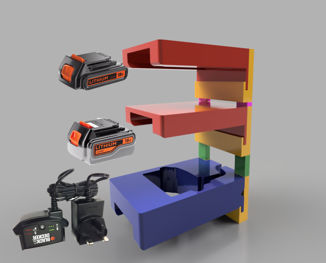 Black and Decker EU Batteries wall kit (V2 - much better version!)