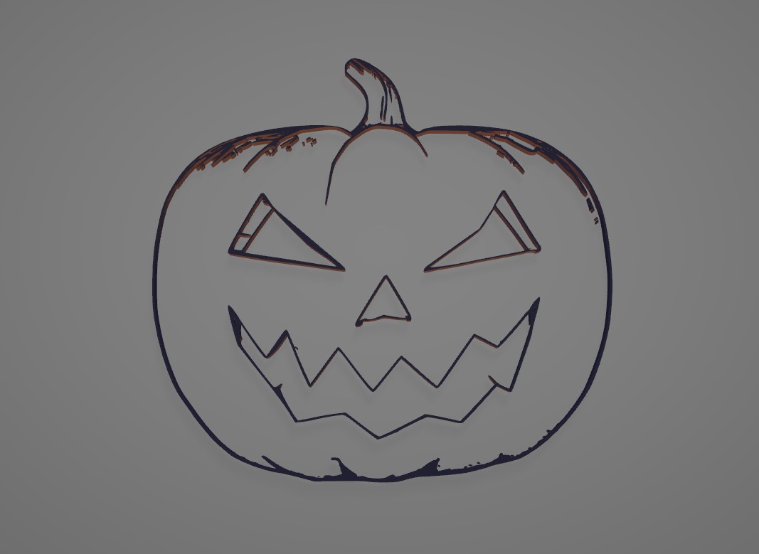 Simple Halloween Pumpkin silhouette , 3mm thickness