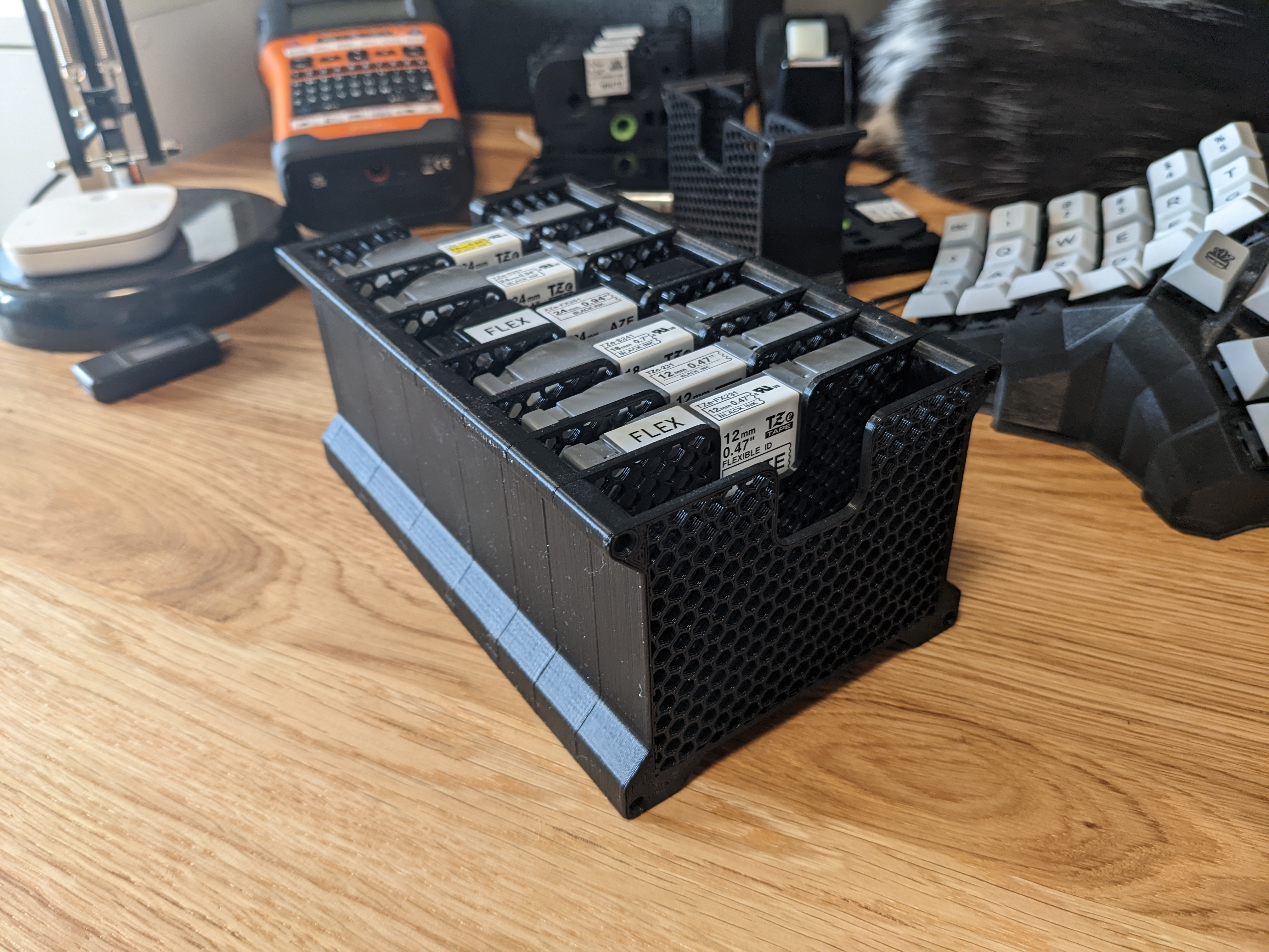 Modular Brother label printer tapes holder