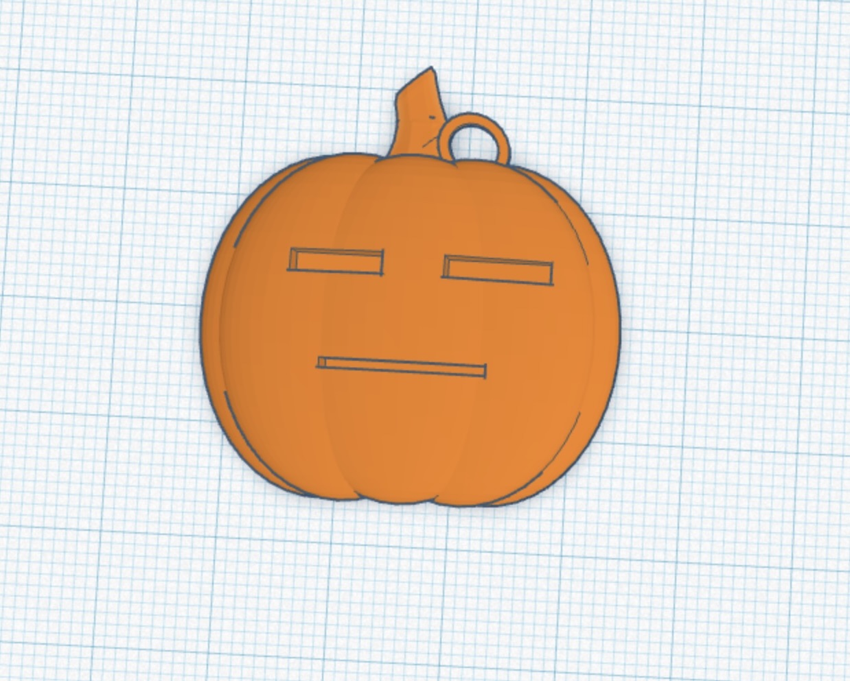 Neutral Face Pumpkin Keychain