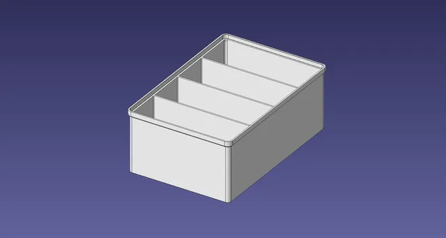2x3 units, full height, 1x4 grid Stackable Insertbox