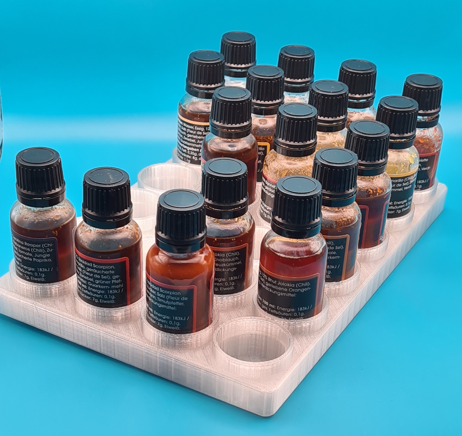 Chilli Sauce holder rack for fridge 30mm bottles