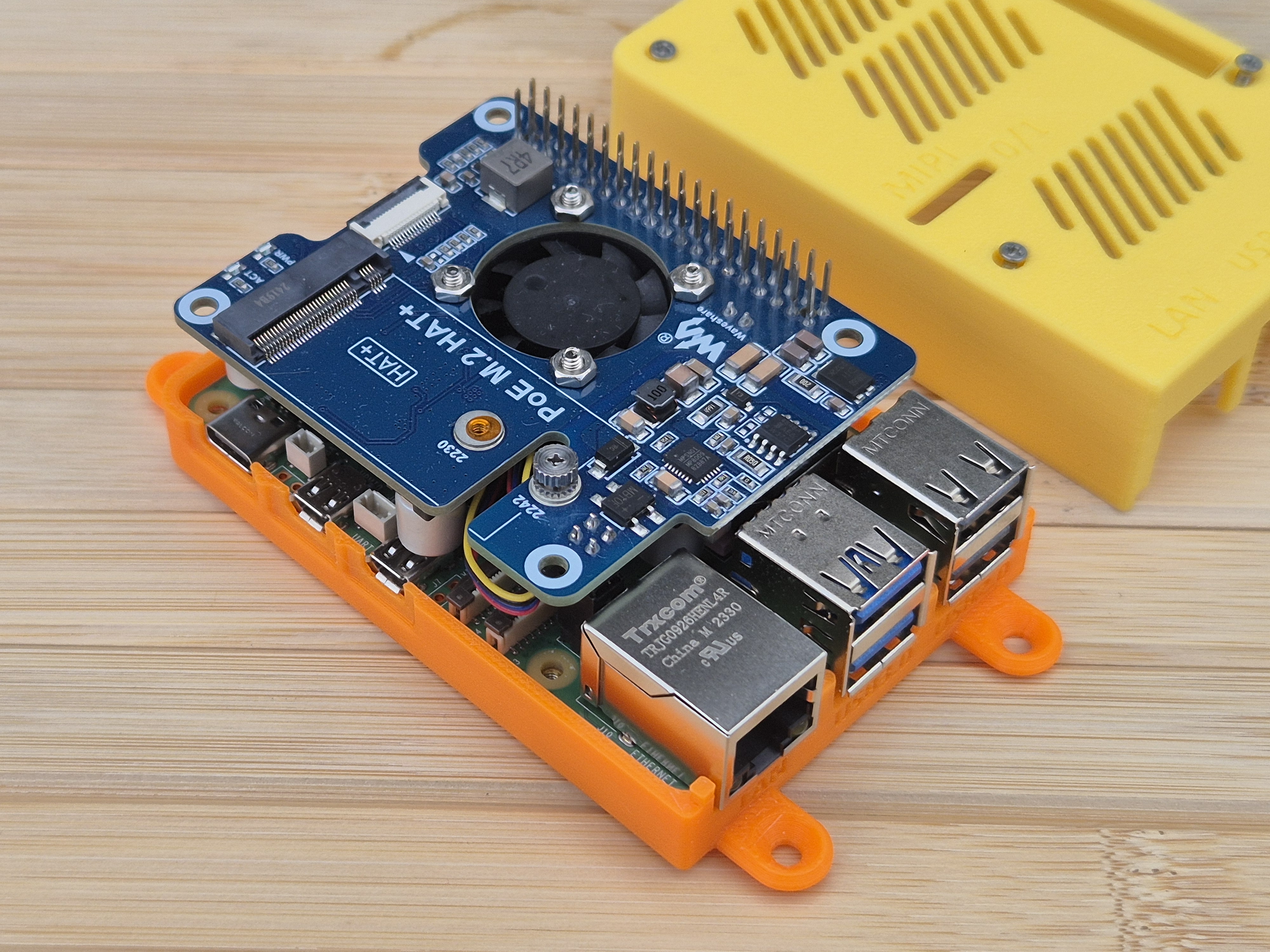 Raspberry Pi 5 - Waveshare PoE M.2 HAT+ Housing by Nerdiy.de