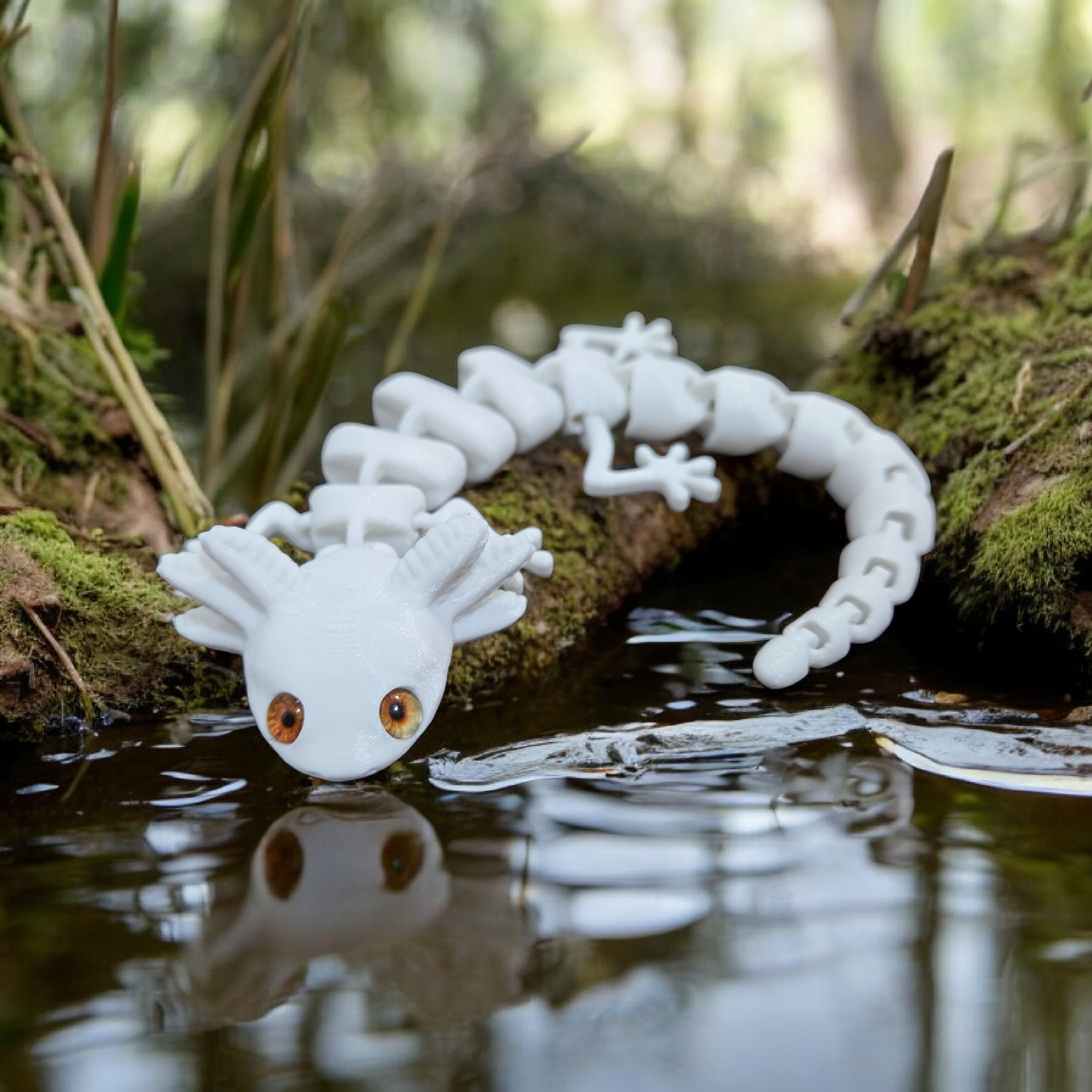 Articulated Axolotl with Articulated Arms and Legs - 6mm glass eye compatible