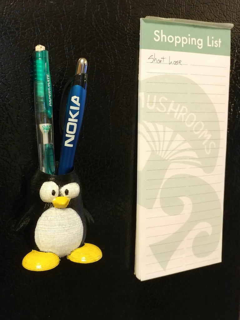 Tux Penguin Fridge Pen Holder