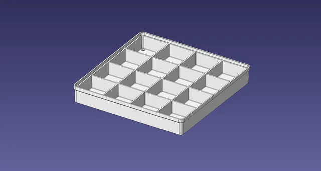 3x3 units, third height, 4x4 grid Stackable Insertbox