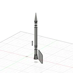 "Sidekick" 3D Printed Model Rocket (No Supports)