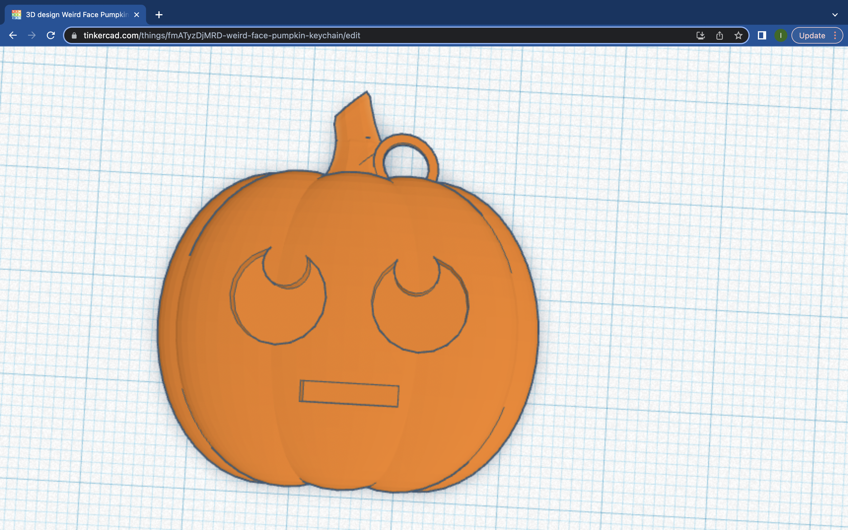 Pumpkin Looking Up Keychain