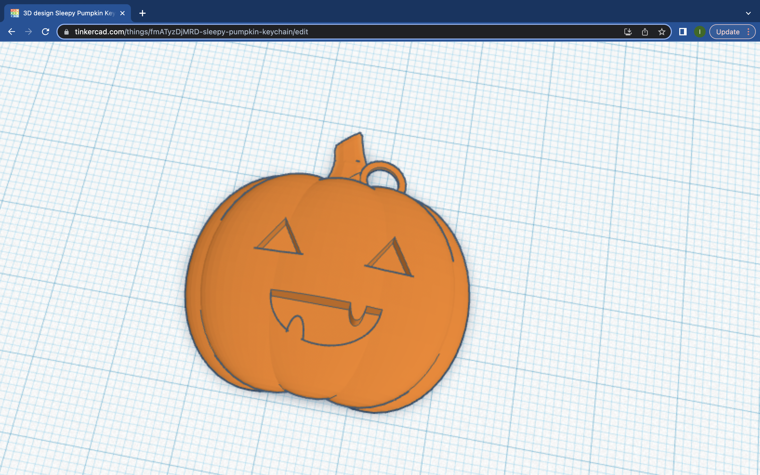 Cute Pumpkin Keychain Triangle Face
