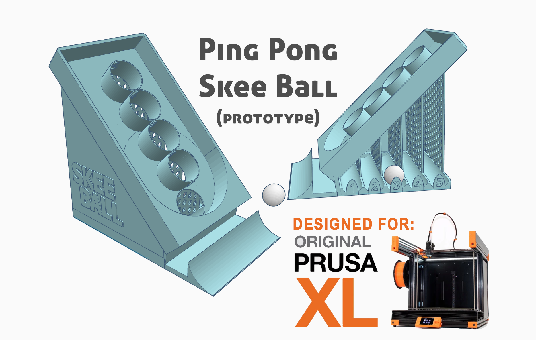 Ping Pong Skee Ball - For Prusa XL - Prototype