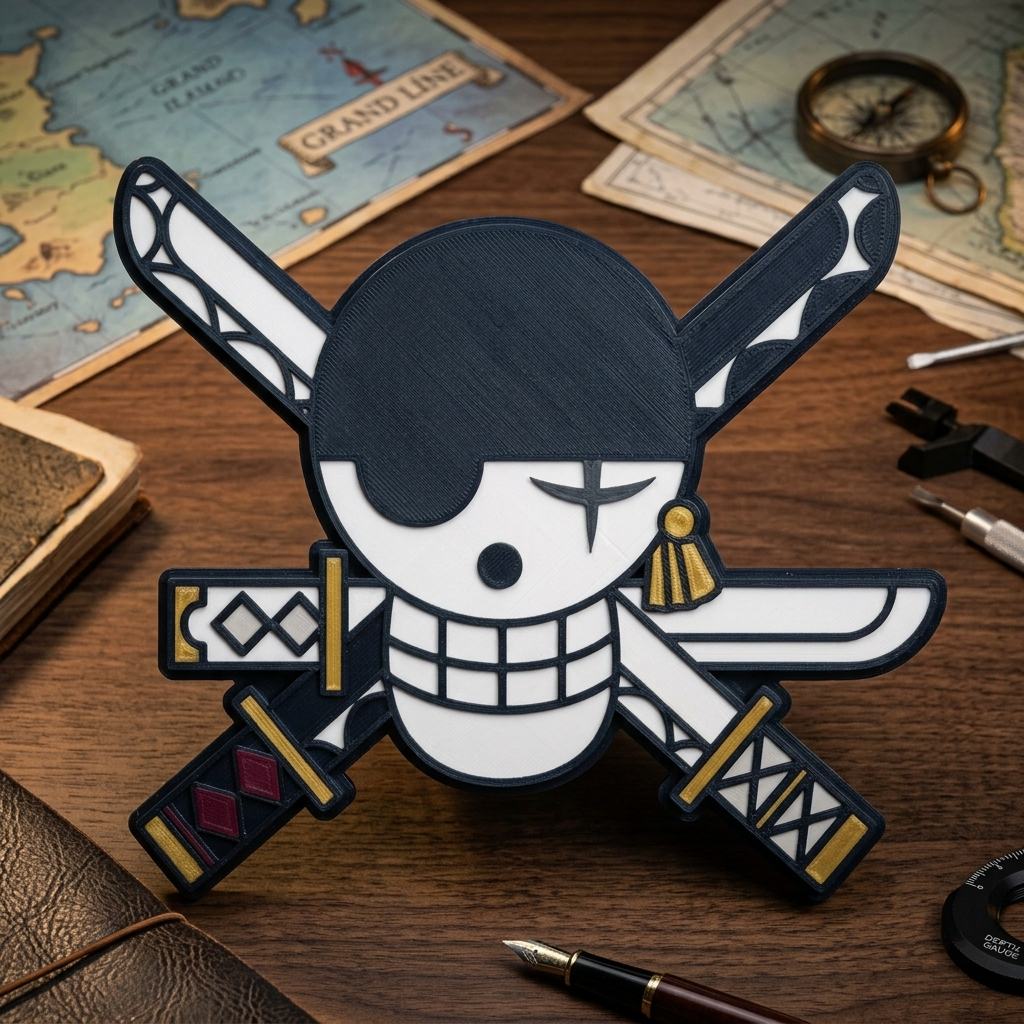 Zoro Jolly Roger 3D Logo
