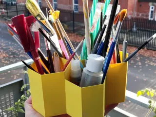 Hexagonal Paint Brush / Pen Holder