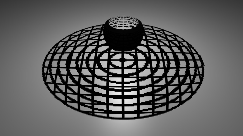Stereographic projection flat grid + concentric circles
