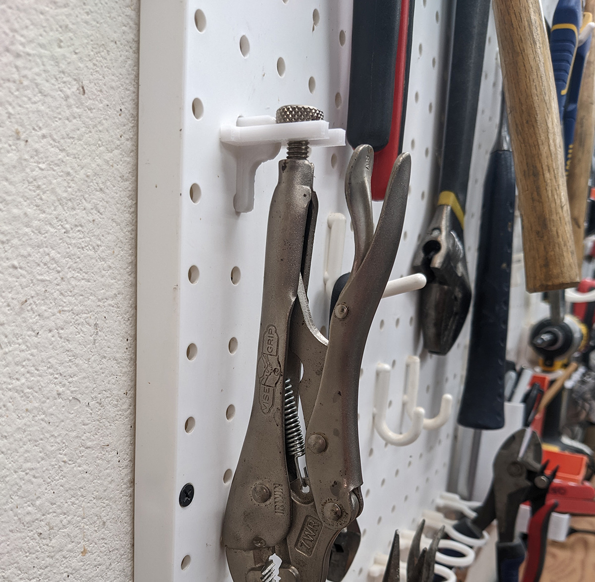 Peg Board Vise Grip Holder