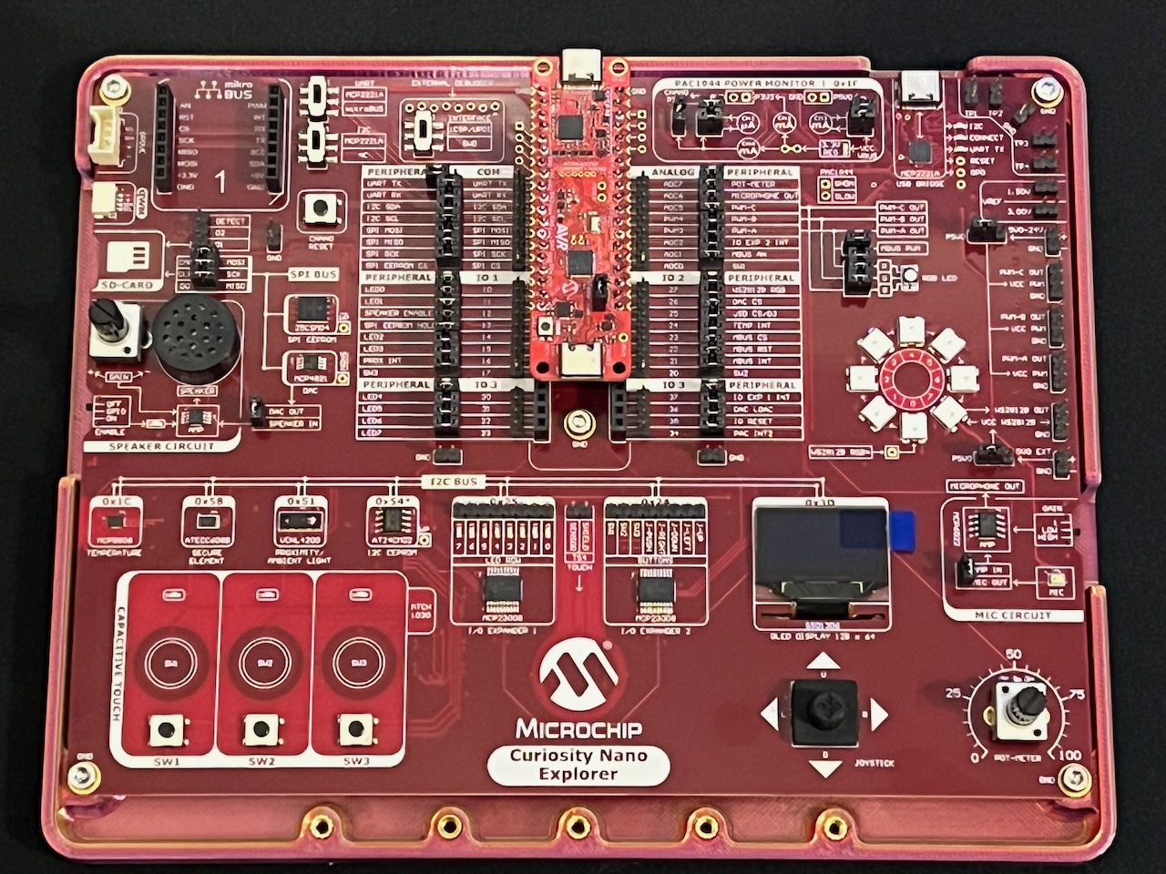 Base for Microchip Curiosity Nano Explorer EV58G97A