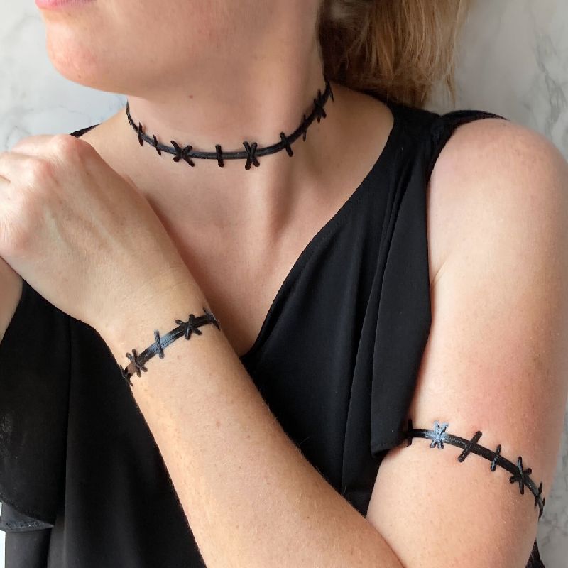 Stitched Neck Choker Bracelets and Armbands by PenolopyBulnick Download free STL model Printables