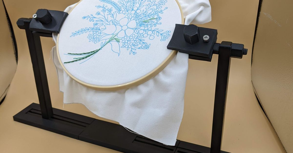 Embroidery Hoop Stand by Cygwulf, Download free STL model