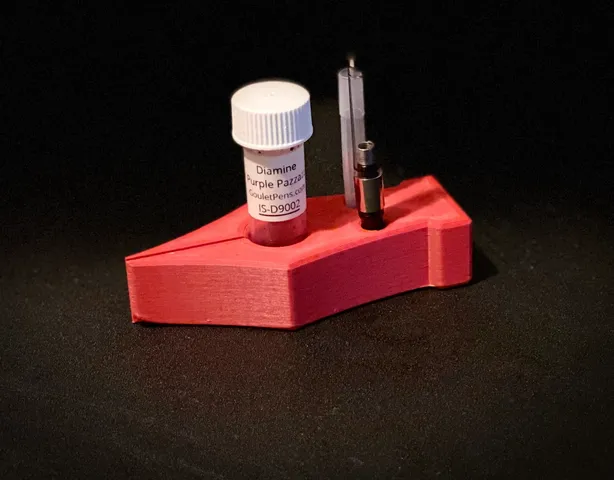 Nib Shaped Ink Vial and Converter Holder