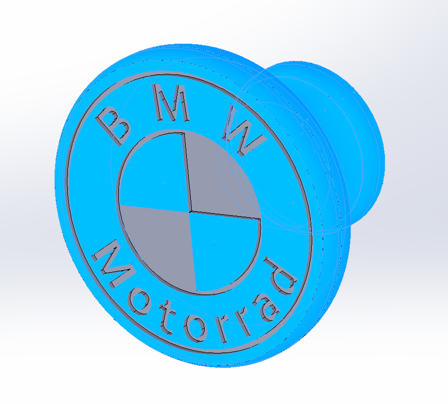 Drawer knob with BMW motorrad logo