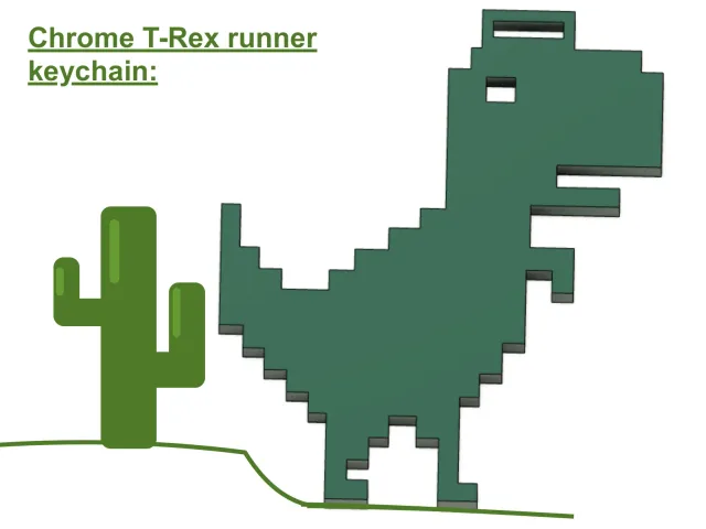 T-rex runner keychain