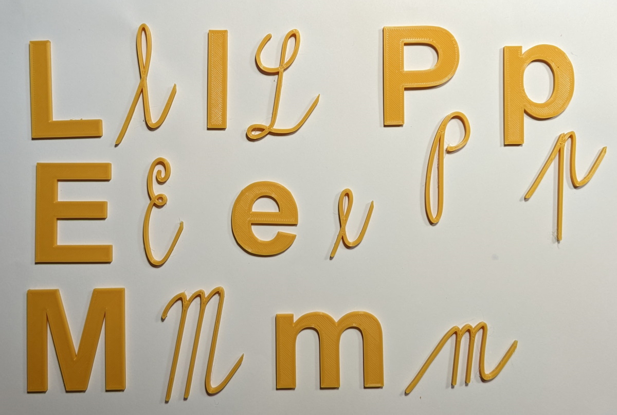 MLPE písmena pro splývavé čtení Sfumato
