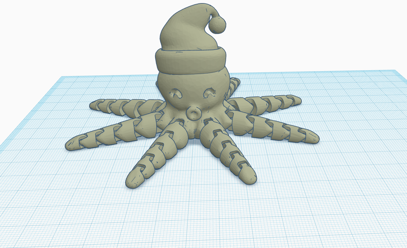 Cute mini Santa octopus