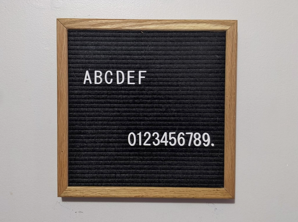 Letter Board Alphabet, Numbers, Special