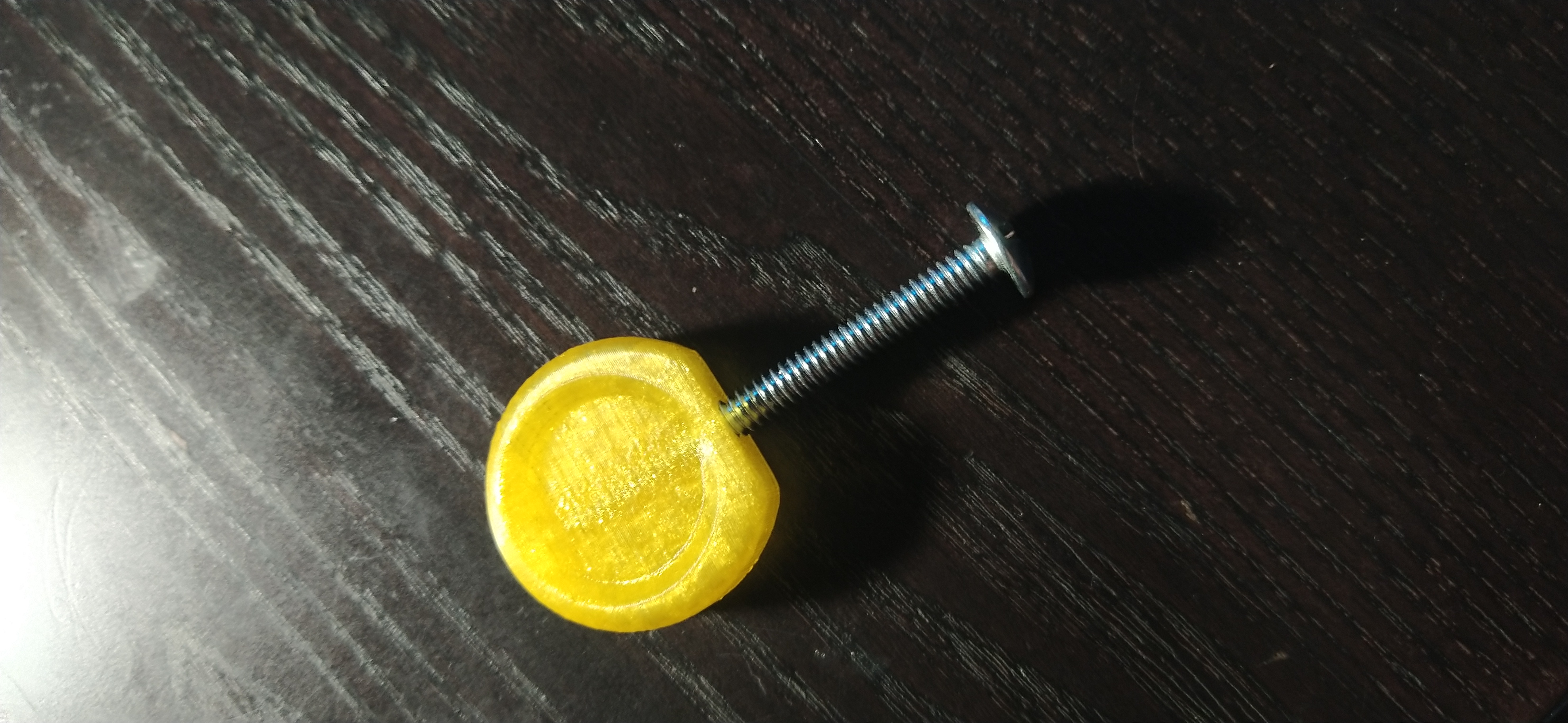 Vertical coin-shaped pull