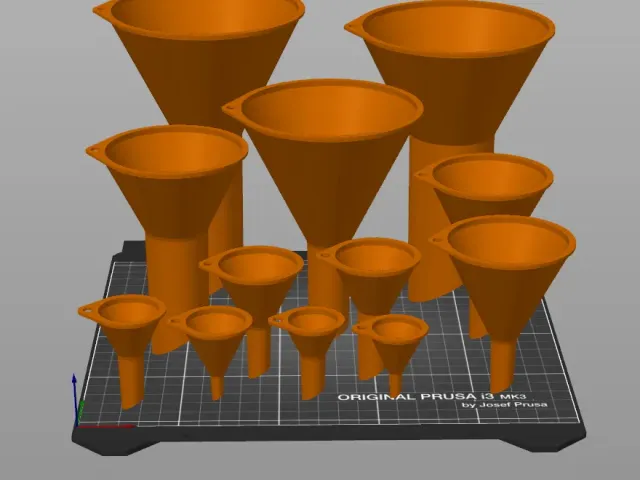 Funnels. Various sizes 25mm to 200mm