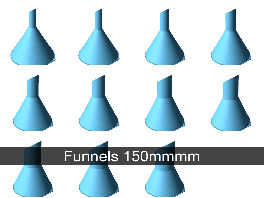Funnels. Various sizes 25mm to 200mm by Max | Download free STL model ...