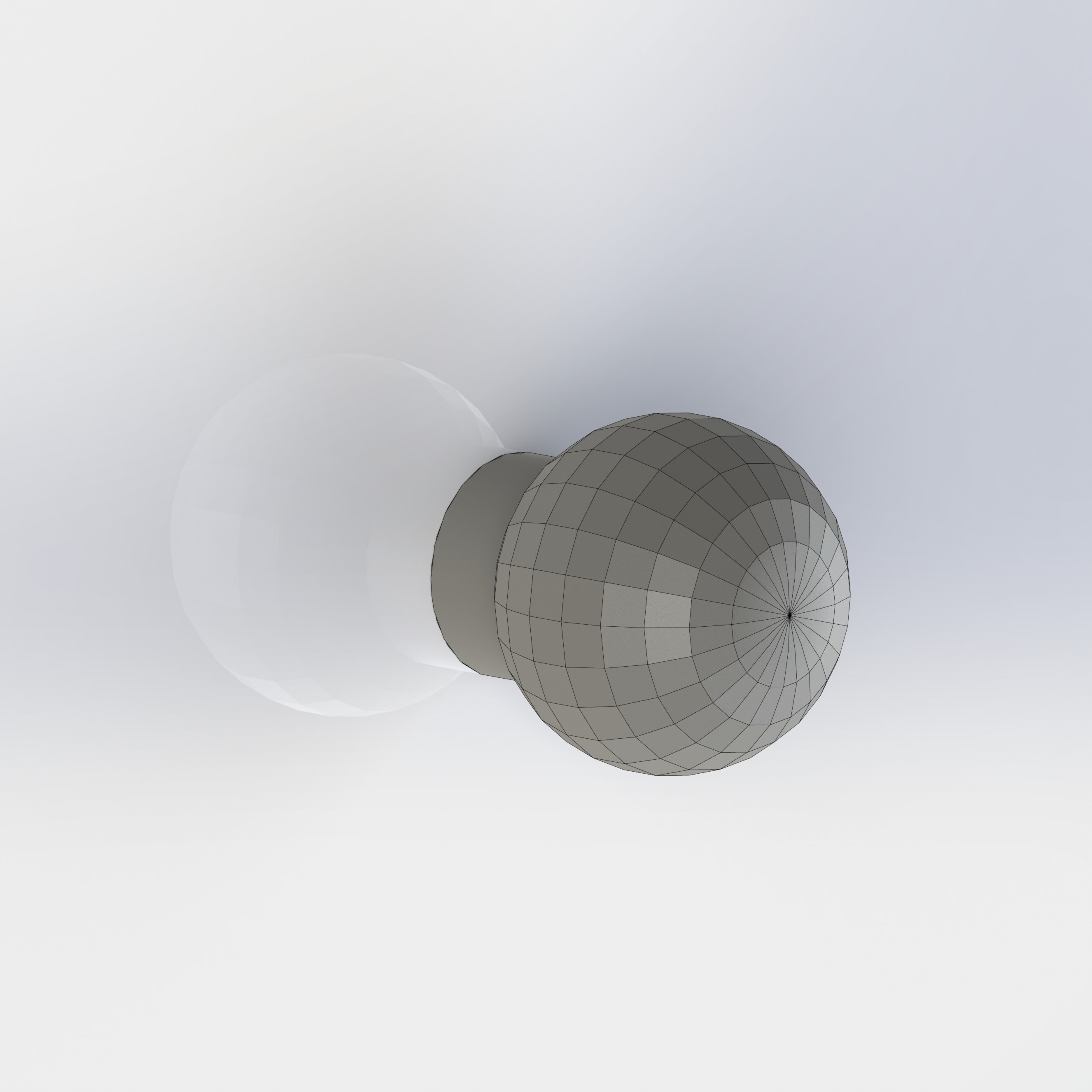 Cabinet knob with facets