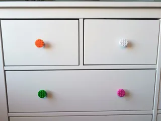 Lego stud drawer pull / knob by bagel, Download free STL model