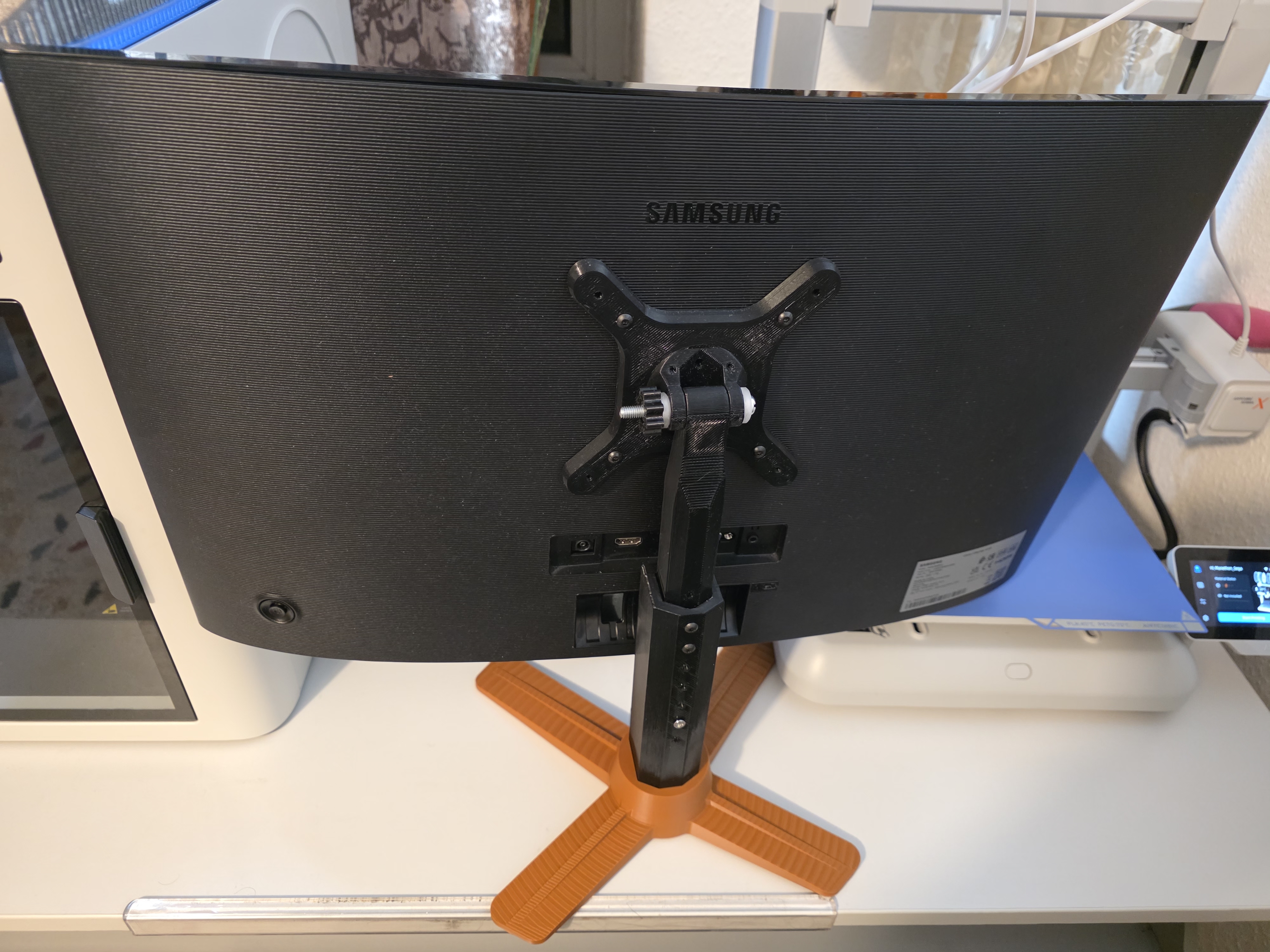 Simple VESA Monitor Mount and Stand (Rotatable + Height Adjustable)