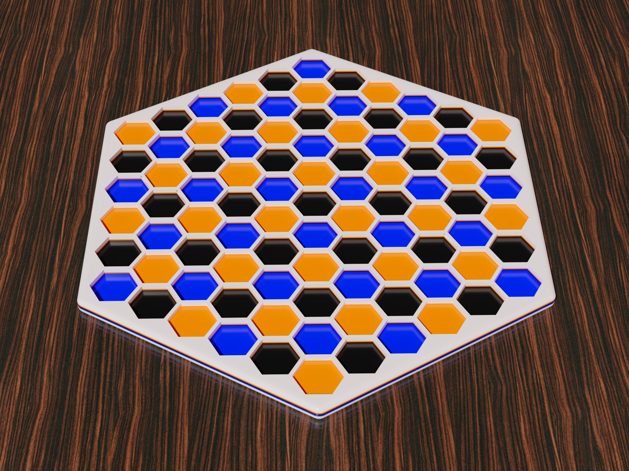 One print hexagon chess board