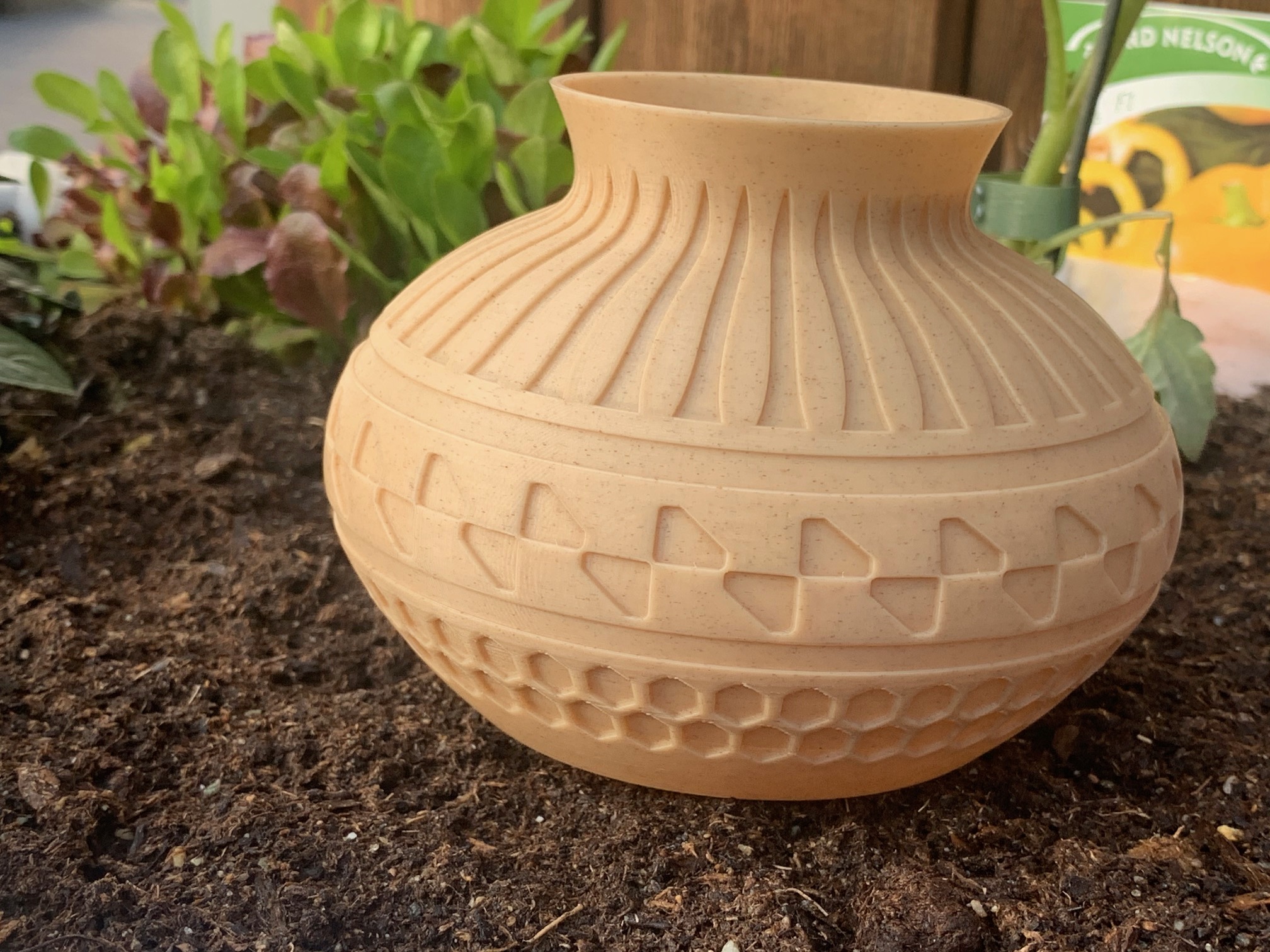 Vase with patterns and shapes