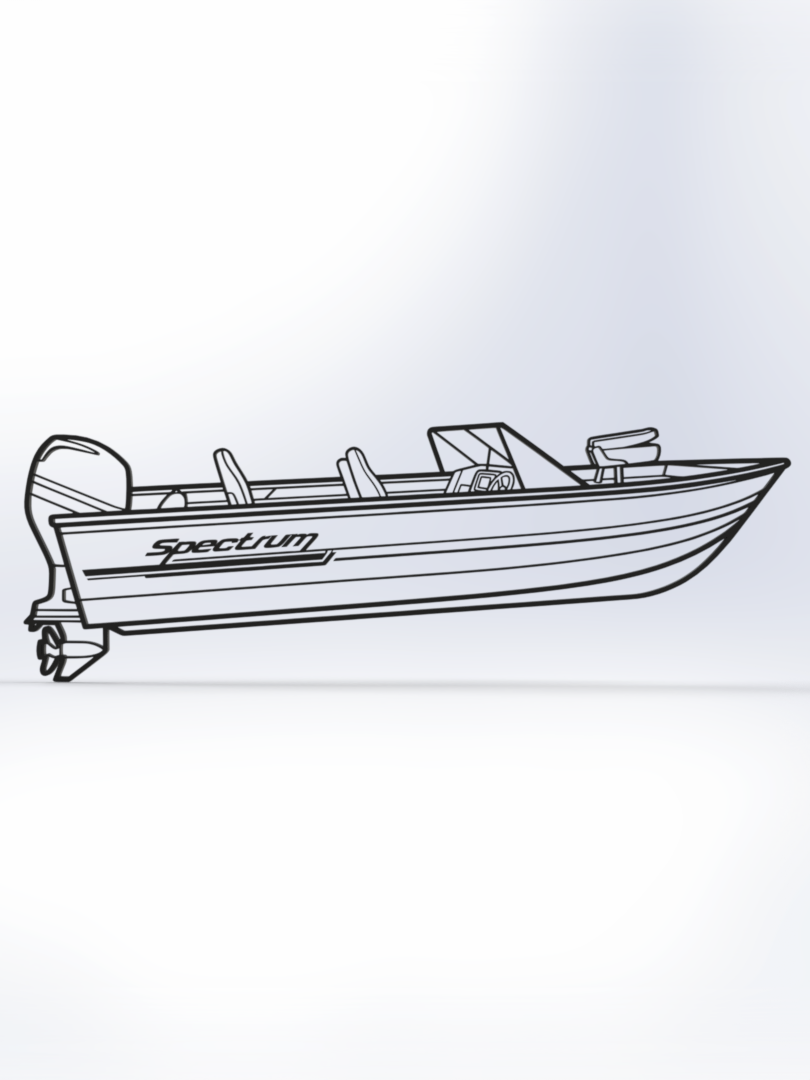Spectrum Boat 2D Wall Art