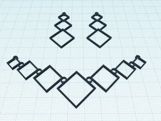 Square Necklace Set for Women
