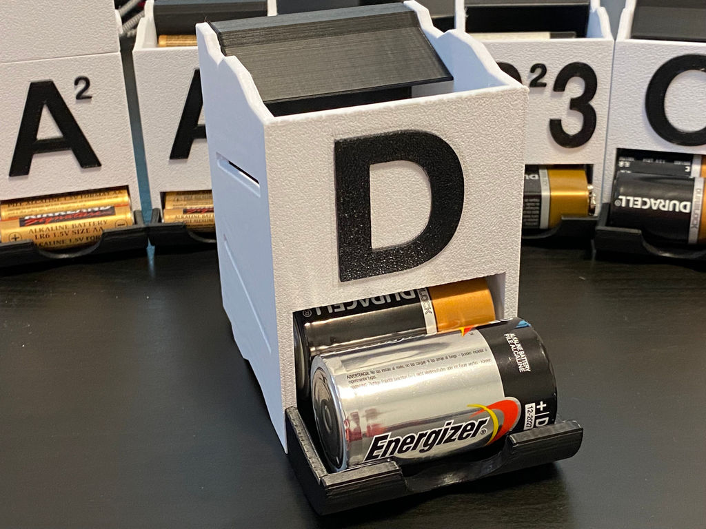 Stackable DBattery Holder by aspoon Download free STL model